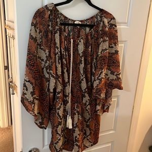 Off the shoulder snake skin romper